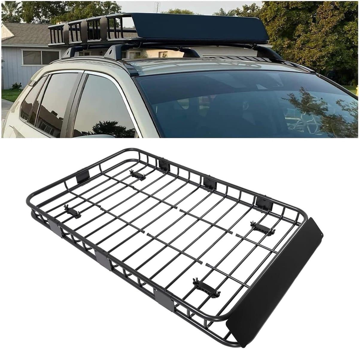 Bagagedrager Mand - Dakrailing Opbergrek - Extra Bagage Vervoer - Uitschuifbaar Staal - 162 cm Lengte - Zwart