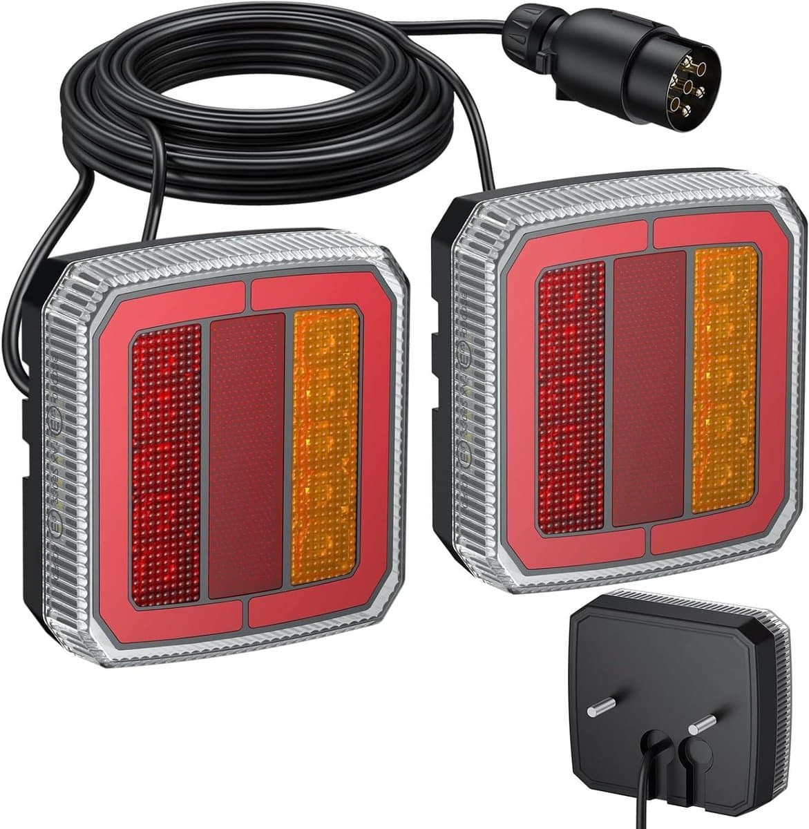 Achterlichten Aanhangwagen - LED Verlichting - Veilig Rijden - 40 LED's E-goedgekeurd - 7.5m Kabel - Rood Oranje