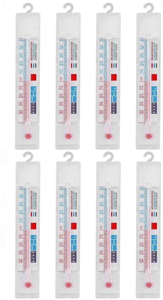 Koelkast Vriezer Thermometers - Temperatuurmeters Haak - Voedsel Vers Houden - Mechanisch Batterijvrij - ca. 165 cm - Wit