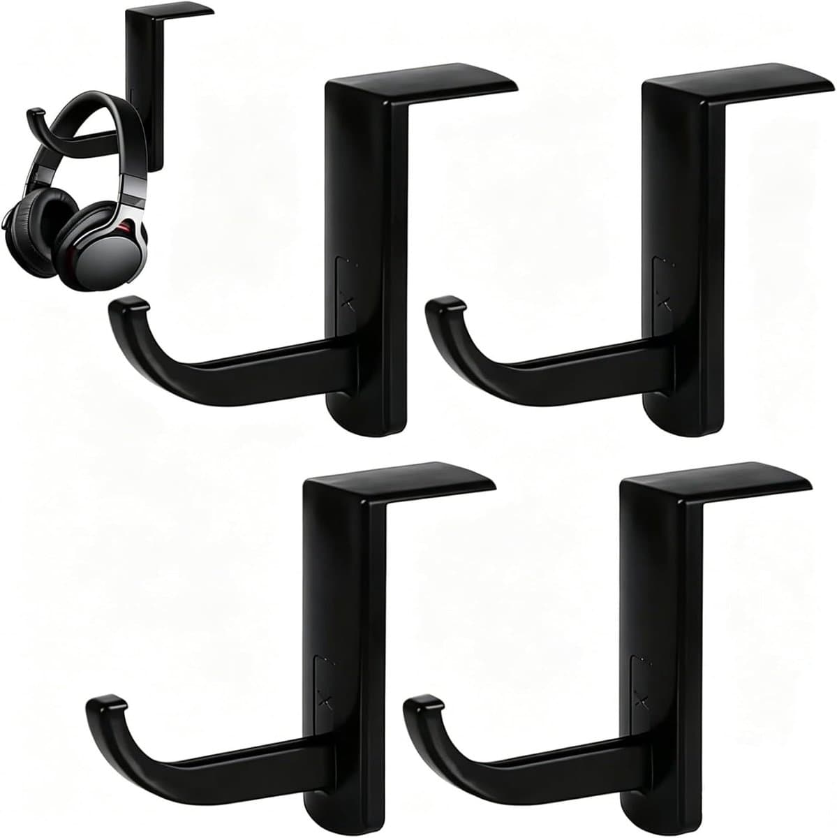 Hoofdtelefoonhaak zelfklevend - universele headset-hanger - zwart - 4 stuks voor gaming - SnelShoppen