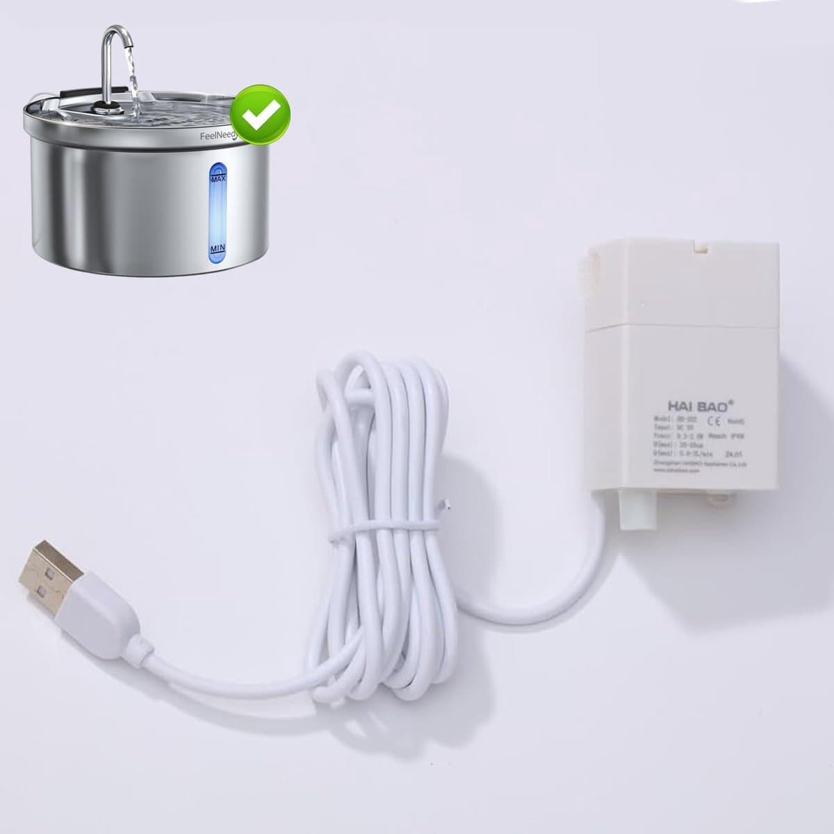 Water Pumps for FEELNEEDY 3.5L Cat Fountain Stainless Steel (FN-W08) - ShopVlot