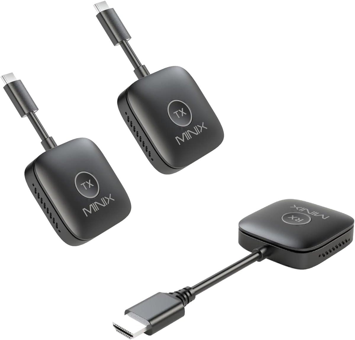 Thijox - Draadloze HDMI Dongle 1080p - 2 Zenders & 1 Ontvanger - Multi-schermuitbreiding - Plug & Play - USB-C naar HDMI - 50M Bereik - 2.4G/5G WiFi -