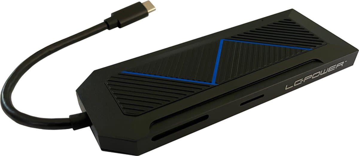 LC-Power LC-HUB-C-MULTI-6-RGB interface hub USB 3.2 Gen 2 (3.1 Gen 2) Type-C 5000 Mbit/s Zwart