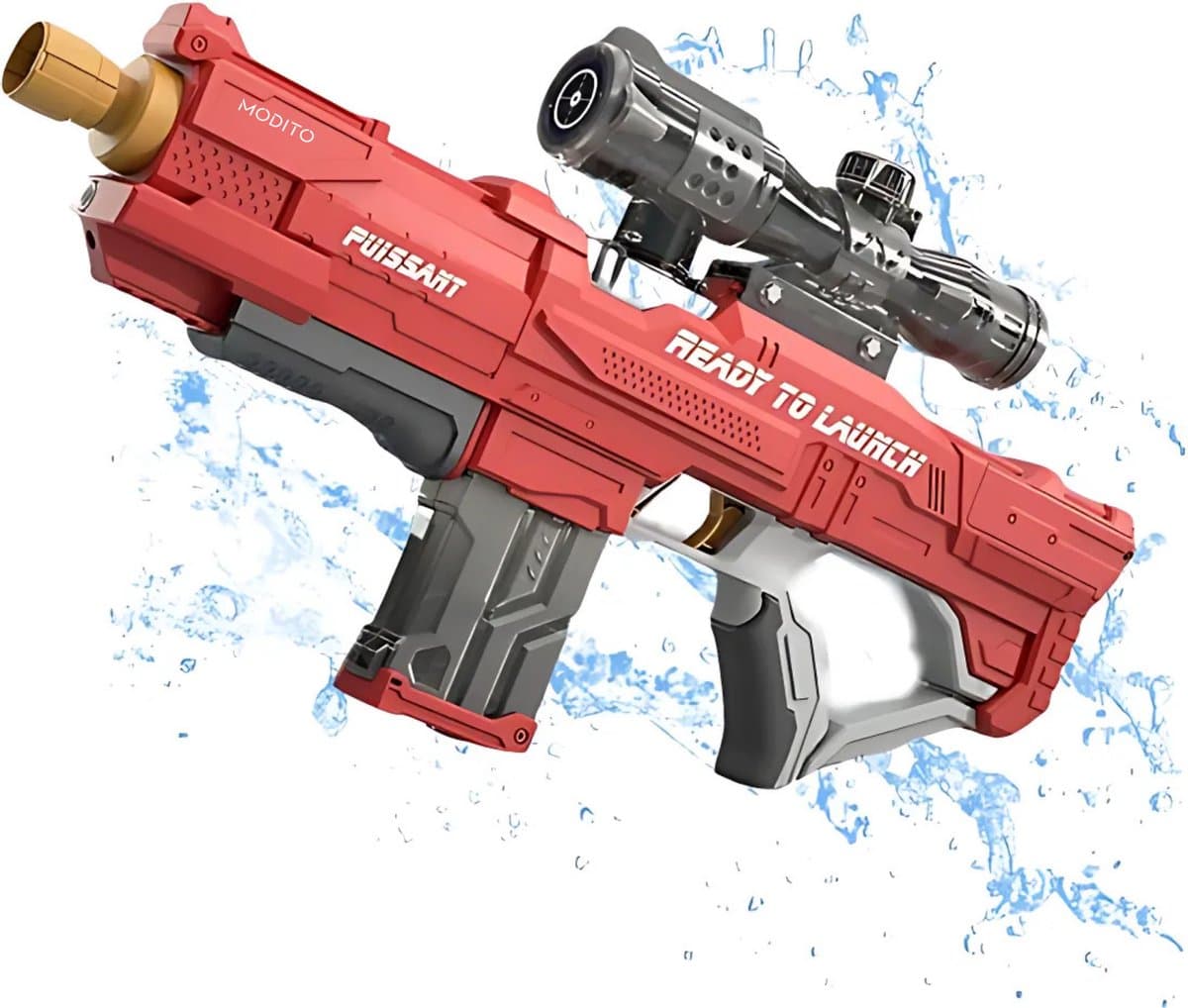 Modito Automatisch Waterpistool met Vizier Rood - Elektrisch Waterpistool - Watergeweer - Super Soaker - Watergun - Buitenspeelgoed