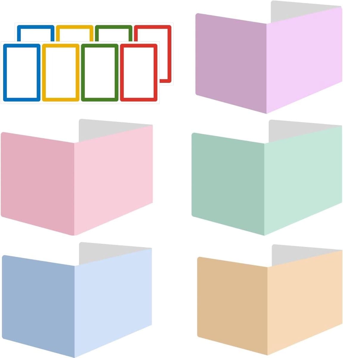 Zeynomax - Bureau scheidingswand 5 stuks in diverse kleuren voor school en bibliotheek - 40 x 30 x 1 cm - Inkijkbescherming
