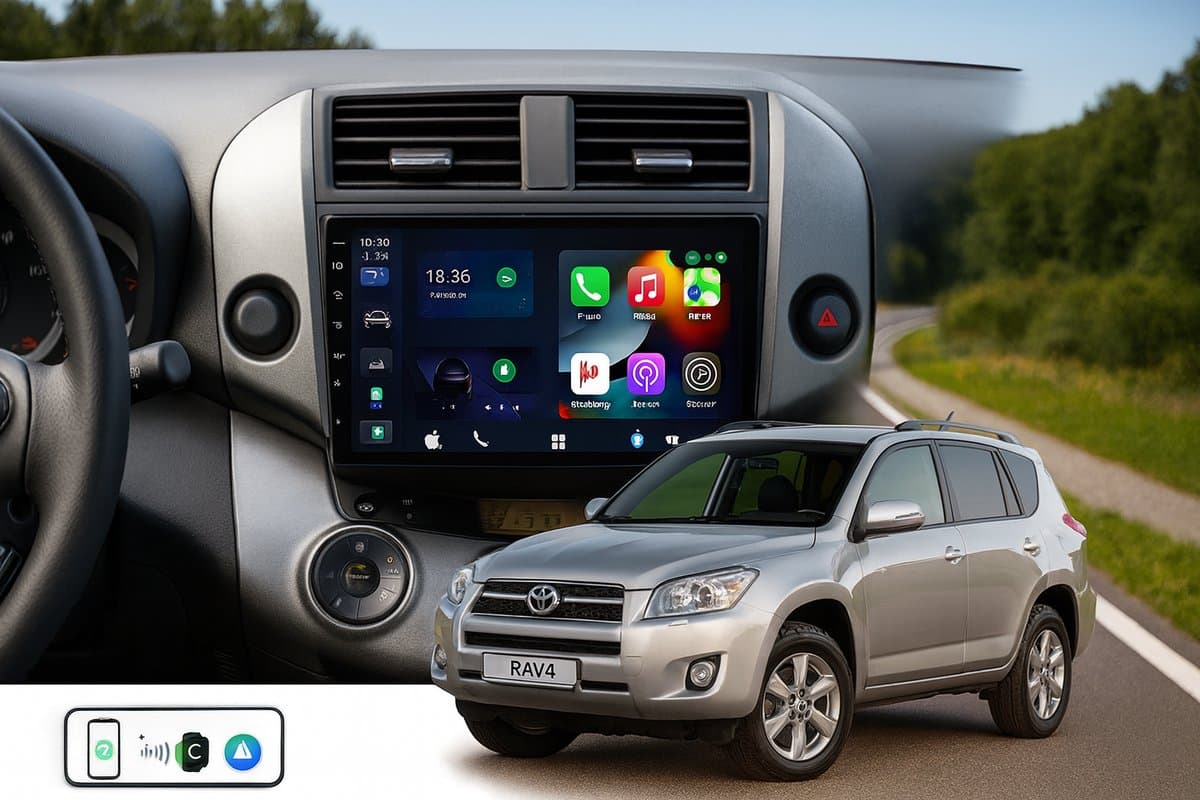 ADIVOX 9 inch T1 geschikt voor Toyota RAV4 2006-2011 Android 15 CarPlay/Auto/Wifi/DSP/RDS/DAB+