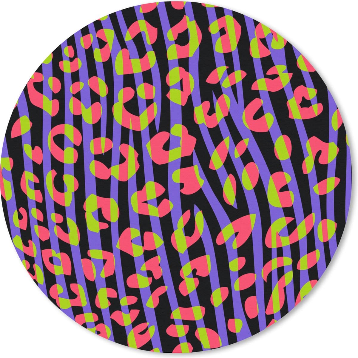 Muismat Dierenprints - Dierenprint in kleur Muismat rond - 30x30 cm - Muismat met foto