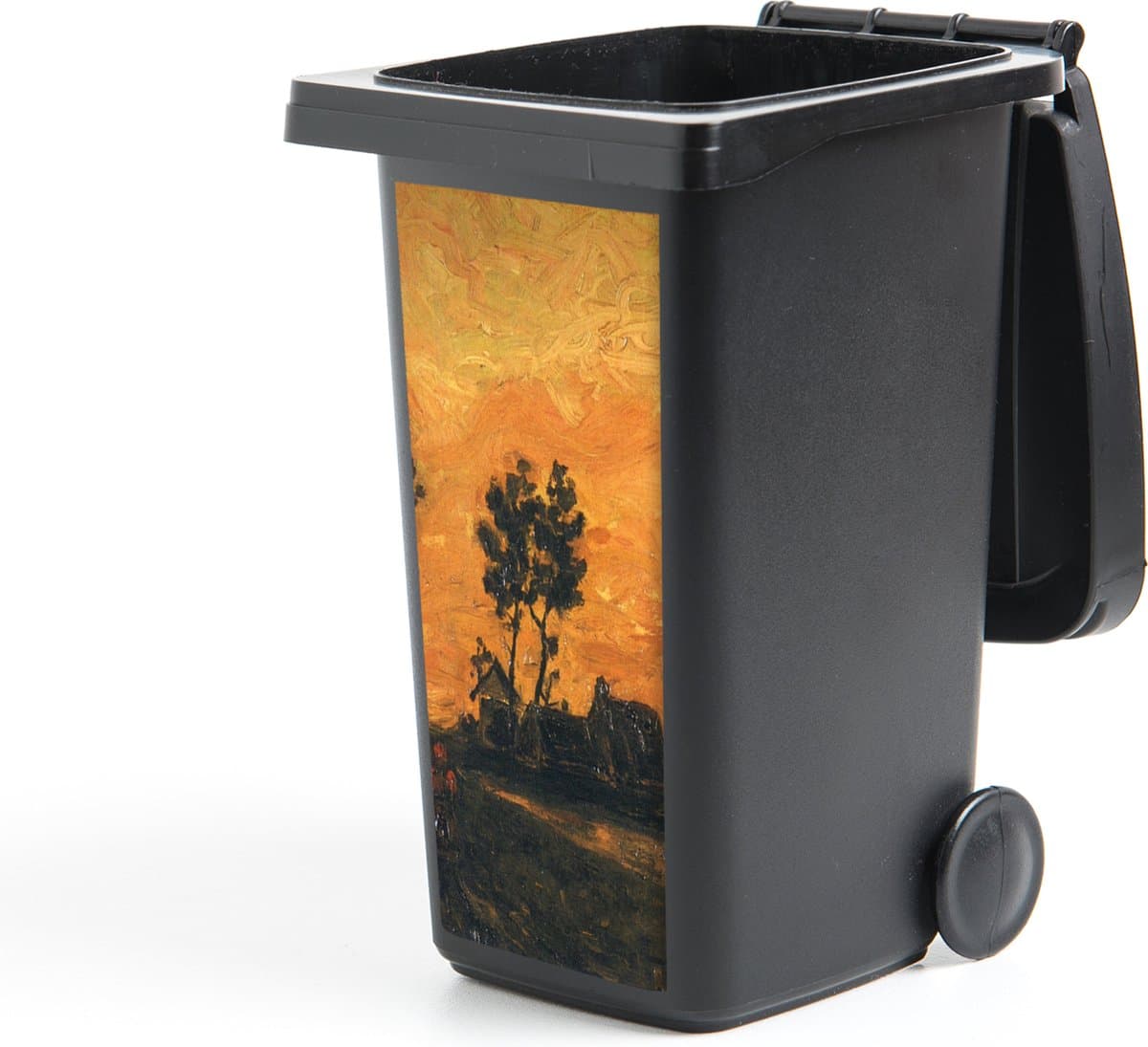 Container sticker Landschap bij zonsondergang - Vincent van Gogh - 44x98 cm - Kliko sticker