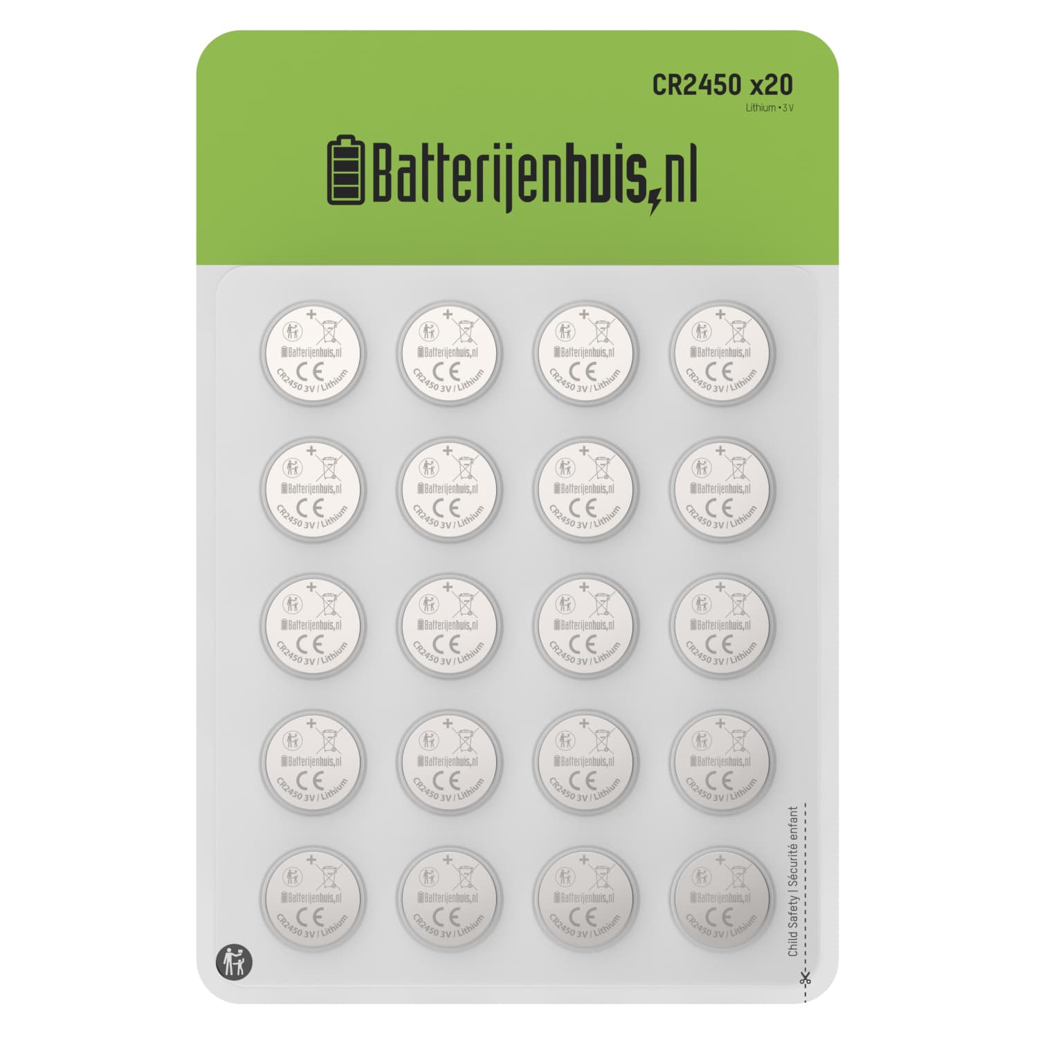 CR2450 Batterijen 20x
