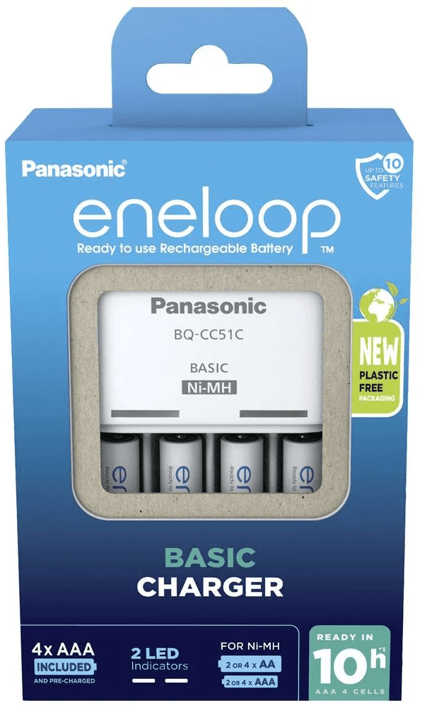 Eneloop Bq-cc51/+4aaa Batterijlader Zilver