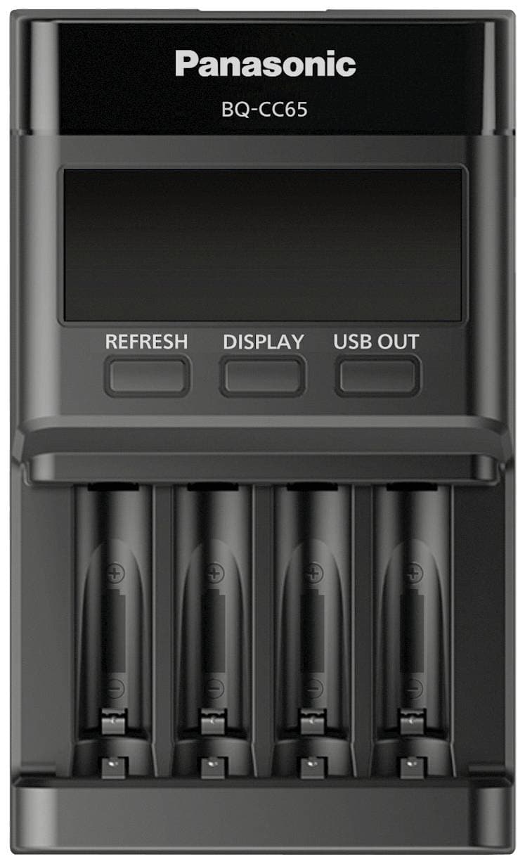 Panasonic Eneloop Pro Snelle Charger Met LCD Display - BQ-CC65E - zwart