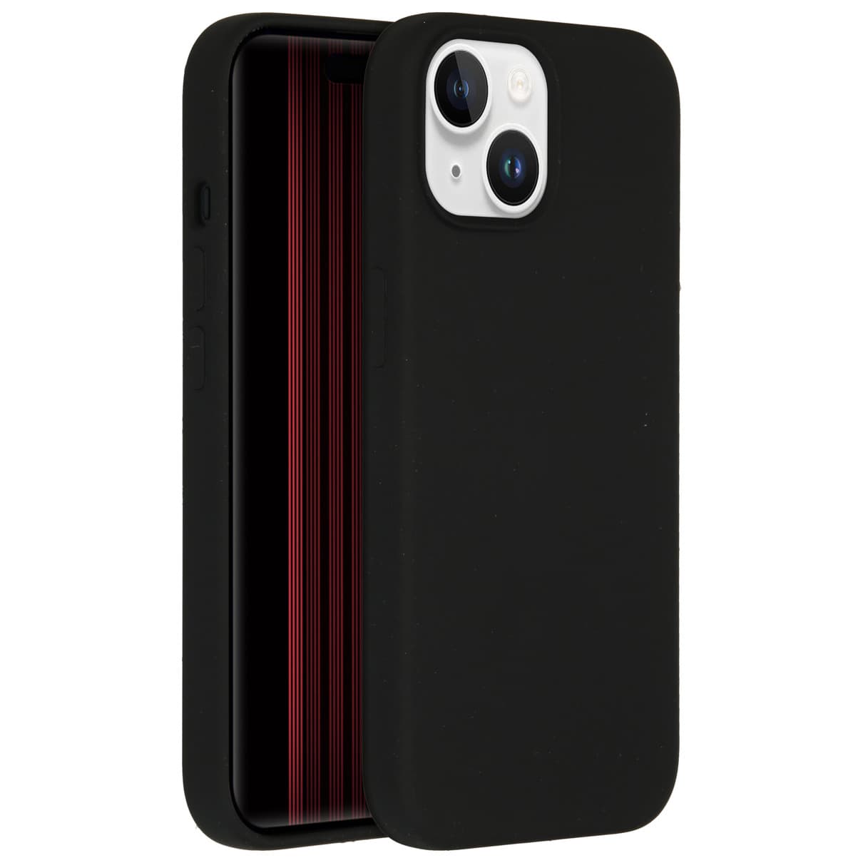 Accezz Hoesje - Geschikt voor Apple iPhone 15 - Liquid Silicone Backcover - Zwart