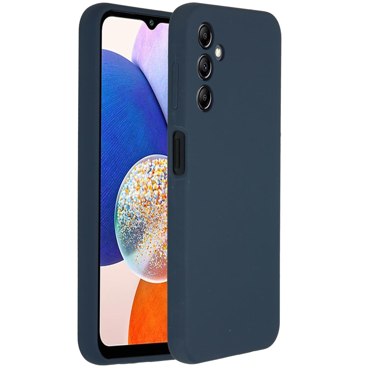 Accezz Hoesje - Geschikt voor Samsung Galaxy A14 (5G) - Liquid Silicone Backcover - Donkerblauw