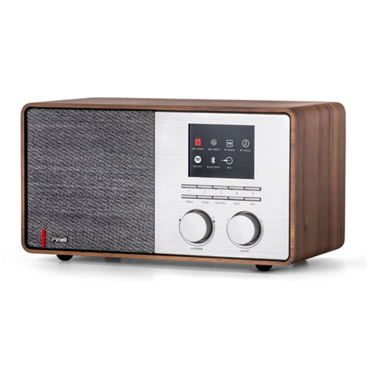 Pinell Supersound 301 - DAB+ Internetradio - Spotify Connect - walnoot hout